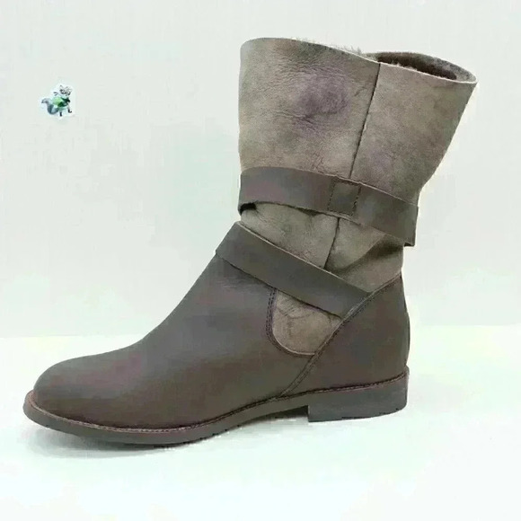 EMU Australia Agnes Women’s BrownLeather Sheepskin Lined Winter Boots Size US 8 - Picture 4 of 10